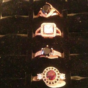 4 rose gold rings sz 5